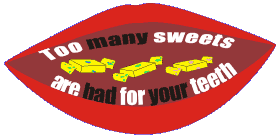 Miss Tumble's sticker about sweets and teeth